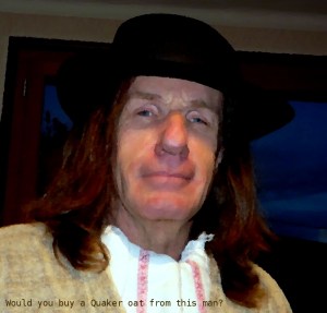 Simon Oliver as a Quaker oat